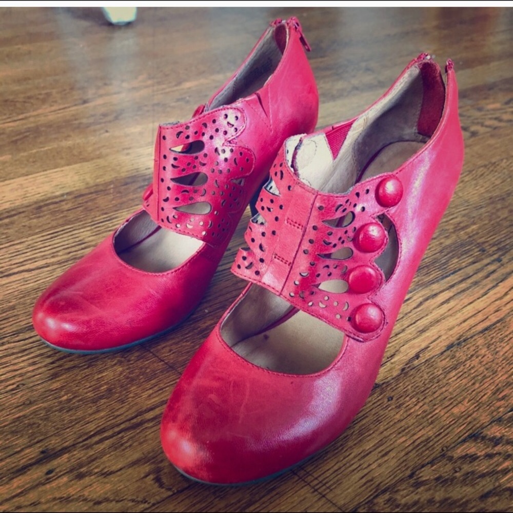 Classic Red Leather Heels size 8